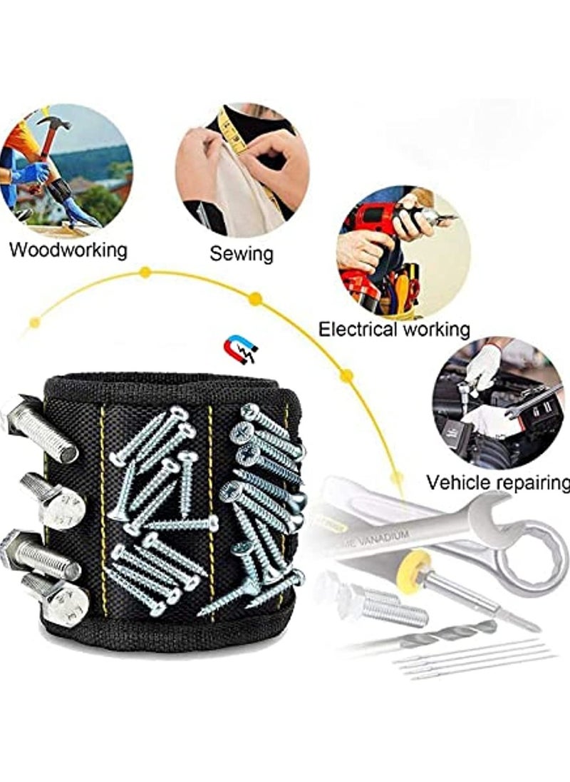 Generic Magnetic Tool Wristband - Strong Magnetic Nail Suction, Convenient Work Assistant with No Assembly Required, Black and Red Color Options, Uncharged Power Mode  - Image 4