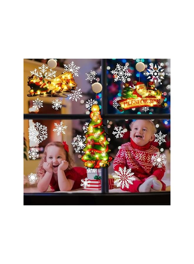 The Bros Christmas Decorations - 3 PCS LED Window Hanging Lights With Suction Cup for Xmas Tree, Fireplace, Door Decor - Image 4