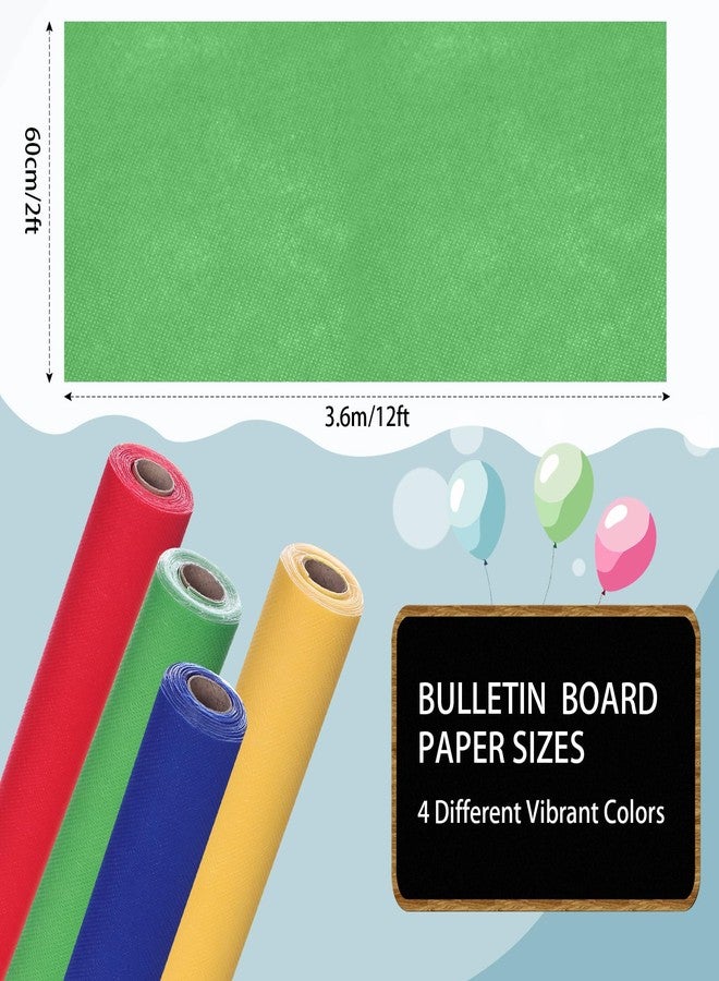 Skyygemm 4 Rolls Colored Bulletin Board Paper Nonwoven Craft Waterproof Fade Resistant Bulletin Board Paper Roll Bulk for Fall Art Decor Drawing Craft Painting(Rainbow Color,2 x 12 ft) - Image 2