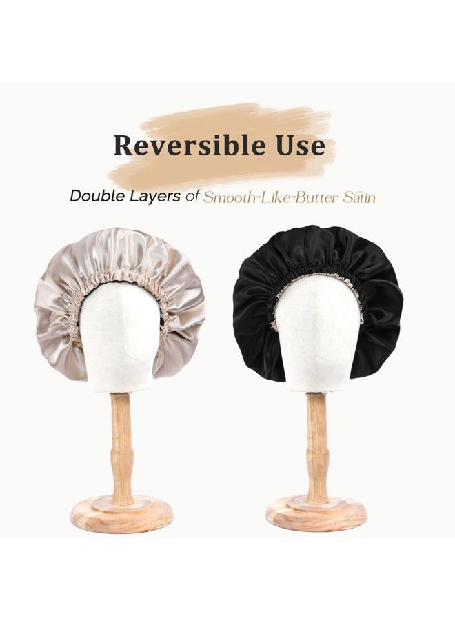 YANIBEST Double Layer Satin Bonnet Silk Bonnet Adjustable Hair Bonnet for Sleeping Hair Bonnets for Women Curly Natural Hair - Image 5