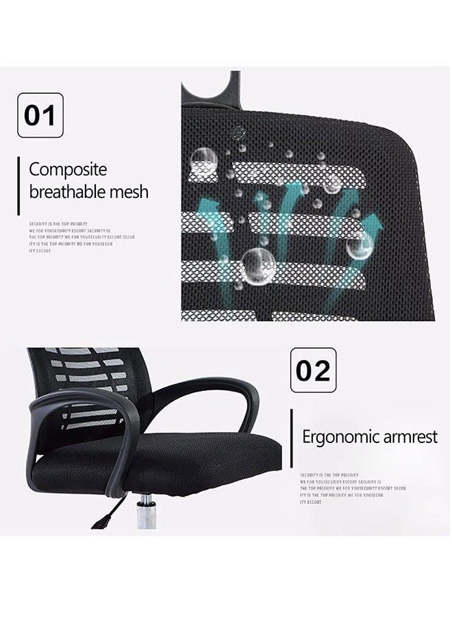 Generic - Ergonomic Office Chair,Mesh Desk Chair Swivel Computer Chair with Lumbar Support Adjustable Task Chair for Home Office Study(1 PCS) - Image 1