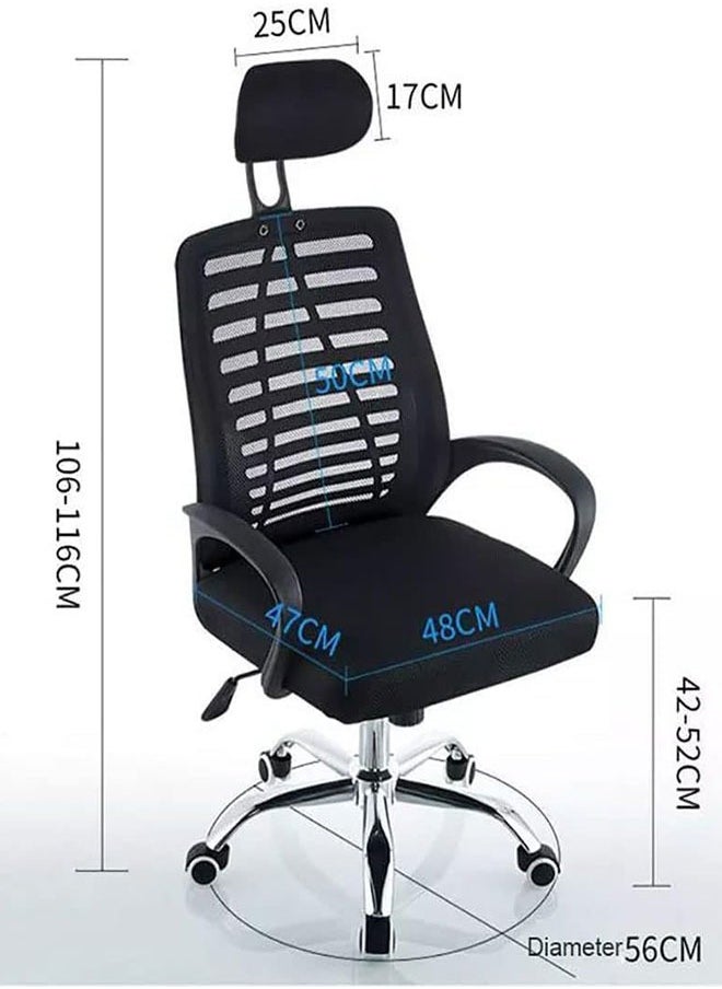 Generic - Ergonomic Office Chair,Mesh Desk Chair Swivel Computer Chair with Lumbar Support Adjustable Task Chair for Home Office Study(1 PCS) - Image 1