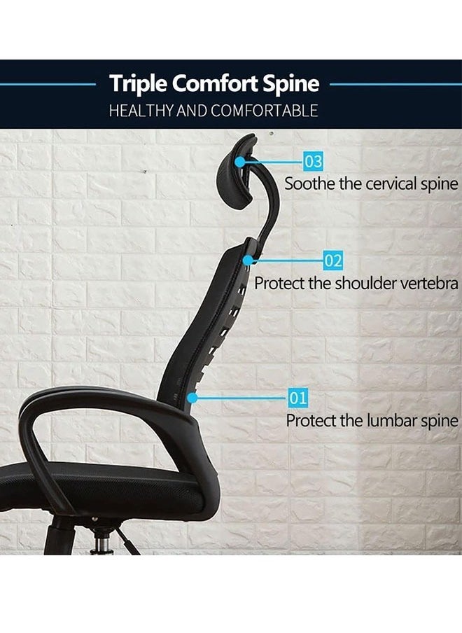 Generic - Ergonomic Office Chair,Mesh Desk Chair Swivel Computer Chair with Lumbar Support Adjustable Task Chair for Home Office Study(1 PCS) - Image 1
