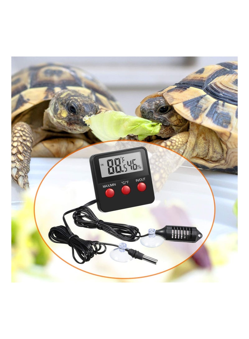 Y&D Thermometer 2 Pcs Reptile and Humidity Gauge Terrarium Hygrometer with Probes Indoor Outdoor Digital Pet Temperature for Reptiles Keeping - Image 4