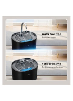SYOSI Automatic Pet Water Fountain, Automatic Cat Water Fountain Dog Water Dispenser, Auto Watering Dish Supplies, Easy Cleaning Animal Machine, Quiet Pump Inside Water Fountain for Cats (Black, Medium)  - Image 2