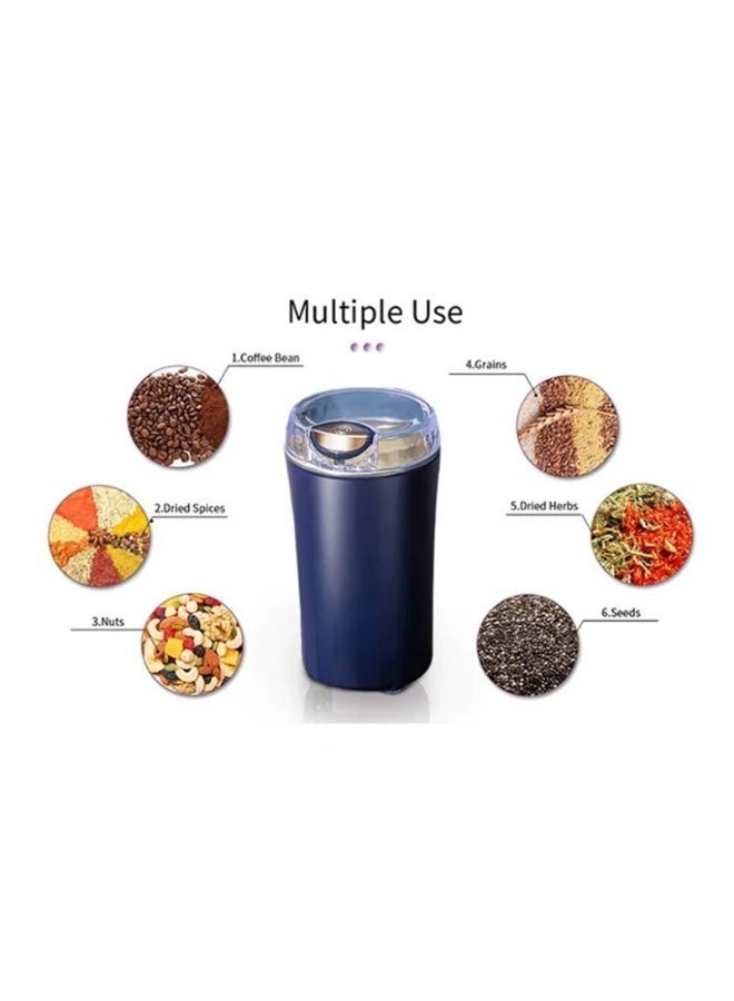 Household Mini Electric Grinder, 200W, 80g Capacity, 304 Stainless Steel Blades, Low Noise, Blue - Image 4