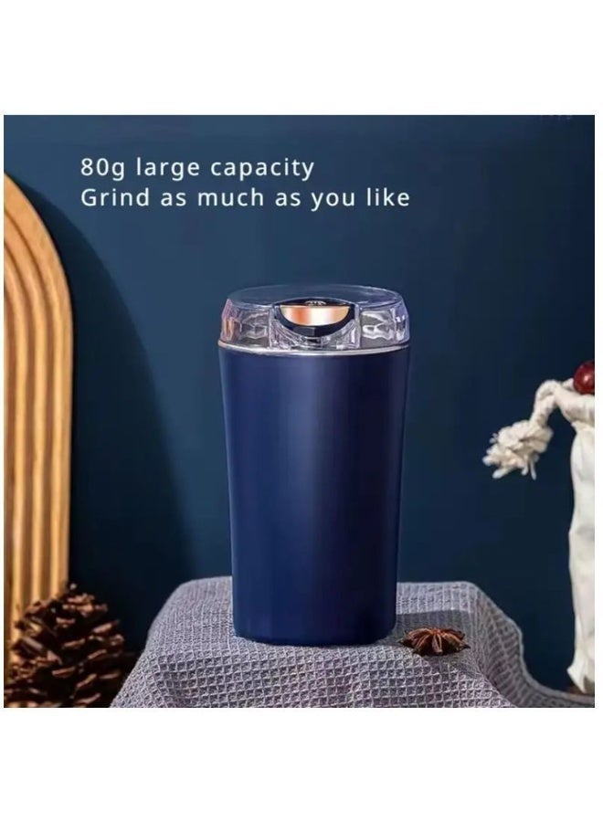 Household Mini Electric Grinder, 200W, 80g Capacity, 304 Stainless Steel Blades, Low Noise, Blue - Image 5