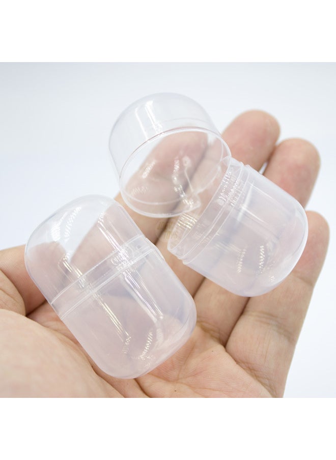 null - Suit 32x 47mm Conjoined Capsule Twist Shell Mini Pill Storage Box ToyVeningCapsules-Color:Fully Transparent-Specifications:30 Pieces/bag (buttoned, Empty Shell) - Image 1