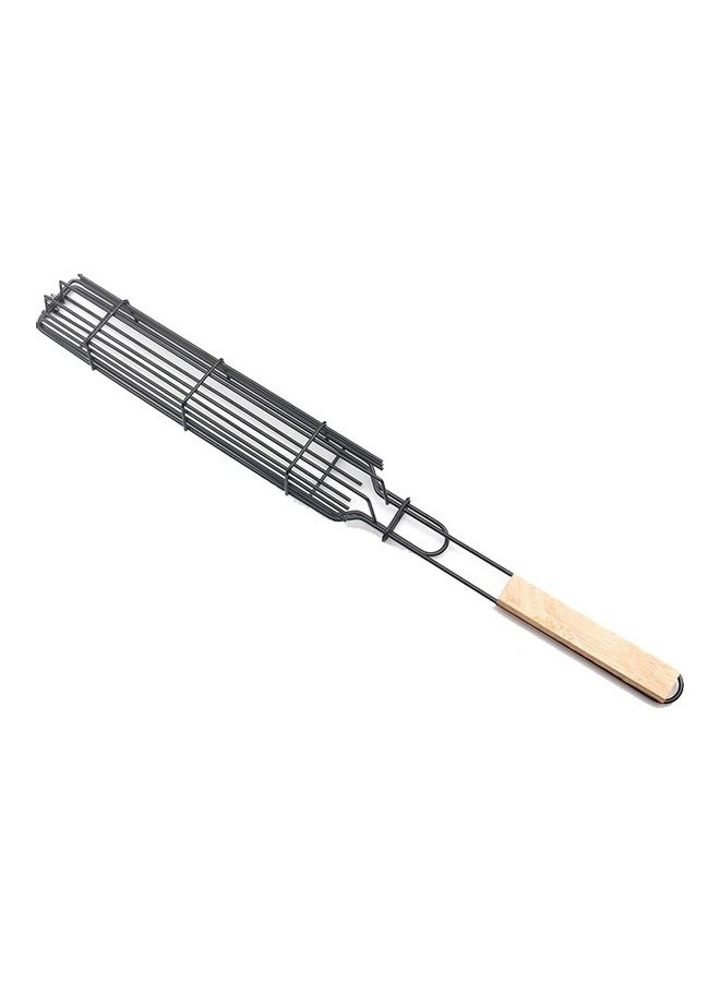 نيبمينينت طقم مشابك شواء شبكية مع مقبض خشبي مكون من قطعتين أسود/بيج 52x5x12سم - Image 1