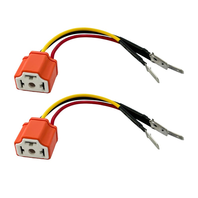 Suvnie 2 Pcs H4 Hb2 9003 Wiring Harness Headlight Socket  16Awg Ceramic Headlight Connector  Pigtail Socket Female Plug  Headlight Fog Light Retrofit Car Accessories For Truck Boat - Image 1