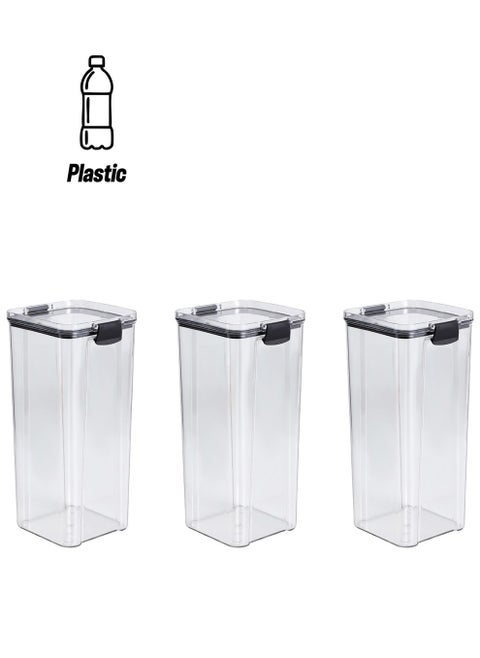 Set of 3 pieces 1800ML Airtight Food Storage with Lid, Double Sealed Thick storage Jar, Leak Proof, Easy to Clean, BPA Free, Kitchen and Other Storage