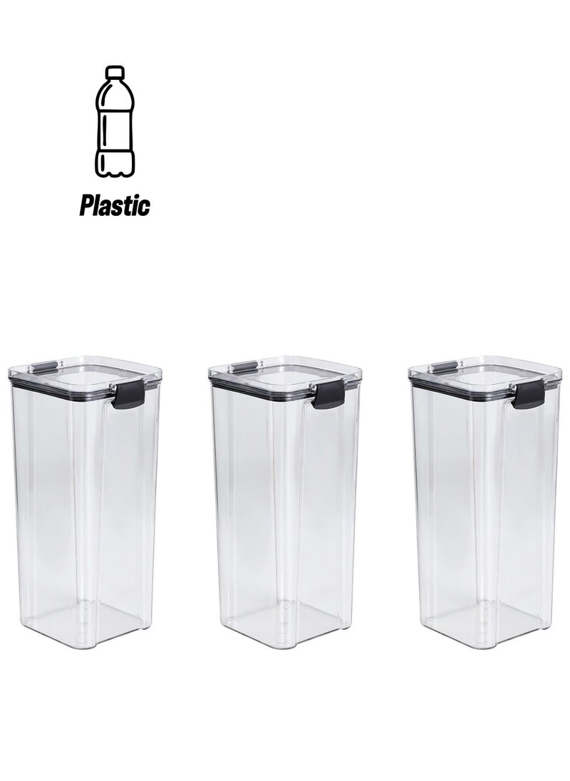 ZIMNEST - Set of 3 pieces 1800ML Airtight Food Storage with Lid, Double Sealed Thick storage Jar, Leak Proof, Easy to Clean, BPA Free, Kitchen and Other Storage - Image 1