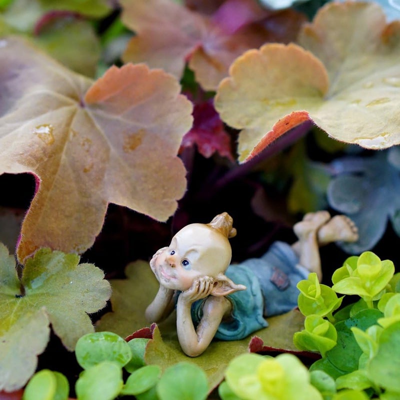 Top Collection Miniature Fairy & Terrarium Garden Pixie in Thought Statue, Small, Blue, Grey, White Flesh - Image 2