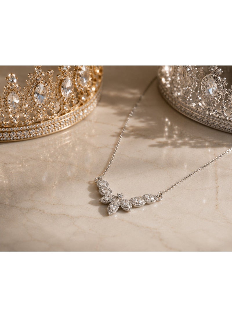 RAFAL Elegant Silver Pendant Necklace for Women – Luxury Silver-Plated Soft Dainty Chain, Premium Sophisticated Minimalist Jewelry for Special Occasions, Birthdays & Luxury Gifting - Image 1