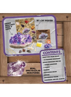 Mindware MindWare Dig It Up Giant Gem Discovery Kit - Gemstone Dig Kit Offers Geology for Kids with 12 Real Polished Hidden Gemstones - Includes 1 Giant Gem, Chiseling Tools, Gemstone Poster - Ages 4+  - Image 2