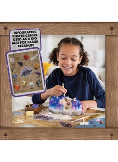 Mindware MindWare Dig It Up Giant Gem Discovery Kit - Gemstone Dig Kit Offers Geology for Kids with 12 Real Polished Hidden Gemstones - Includes 1 Giant Gem, Chiseling Tools, Gemstone Poster - Ages 4+  - Image 3