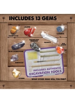 Mindware MindWare Dig It Up Giant Gem Discovery Kit - Gemstone Dig Kit Offers Geology for Kids with 12 Real Polished Hidden Gemstones - Includes 1 Giant Gem, Chiseling Tools, Gemstone Poster - Ages 4+  - Image 5