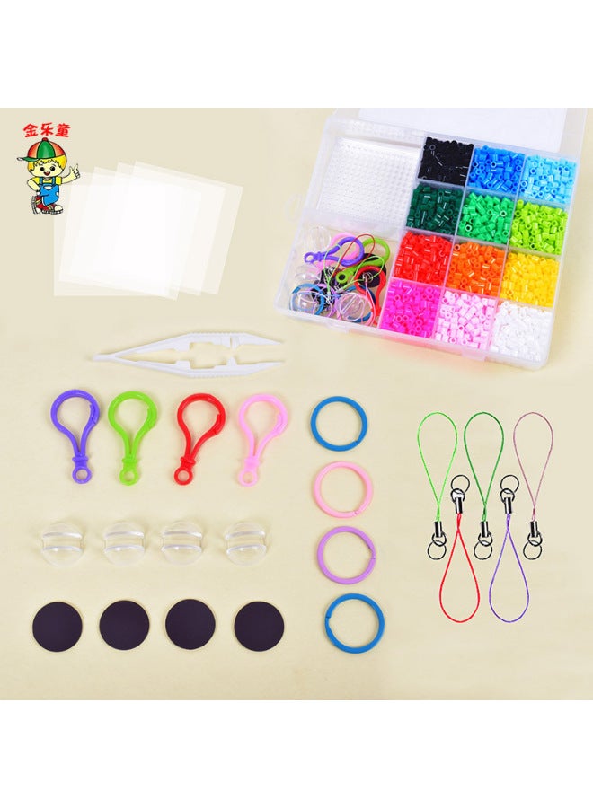 Spelling Peas Children's Educational Handmade DIY Toy Set 5mm Hot Beads Spelling Peas 14 Color Storage Box Set-Color:14-grid Storage Box - Image 5