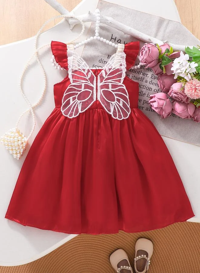 Take Two Girls Red Ruffled Detail Dress