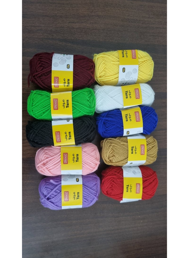 PRIMA 10-Piece Yarn Set Multicolour - Image 2