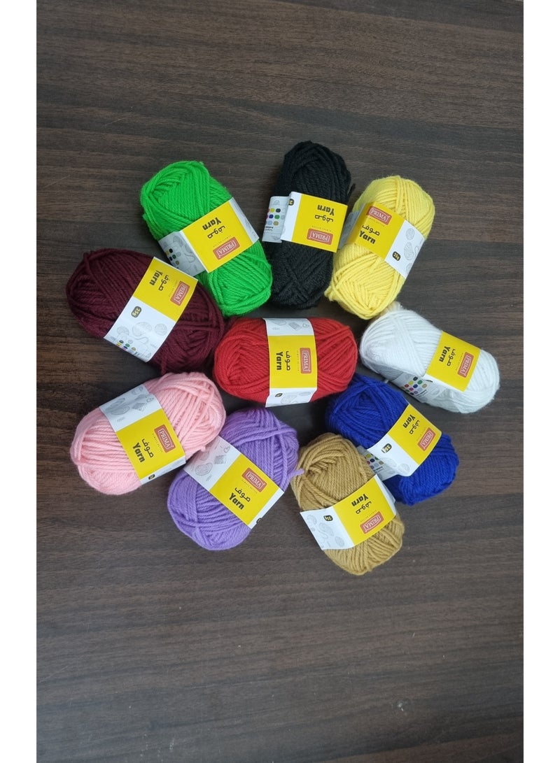 PRIMA 10-Piece Yarn Set Multicolour - Image 1