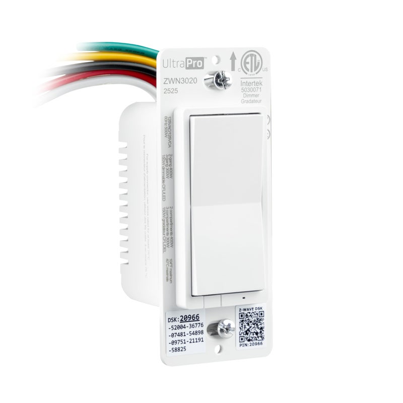 UltraPro ديمر UltraPro 800 Series Z-Wave 4 حزمة، مدى طويل 800LR، 3 طرق مباشرة (لا حاجة لمفتاح إضافي)، يتطلب محور ذكي، متوافق مع أليكسا، جوجل هوم، 76607 - Image 2