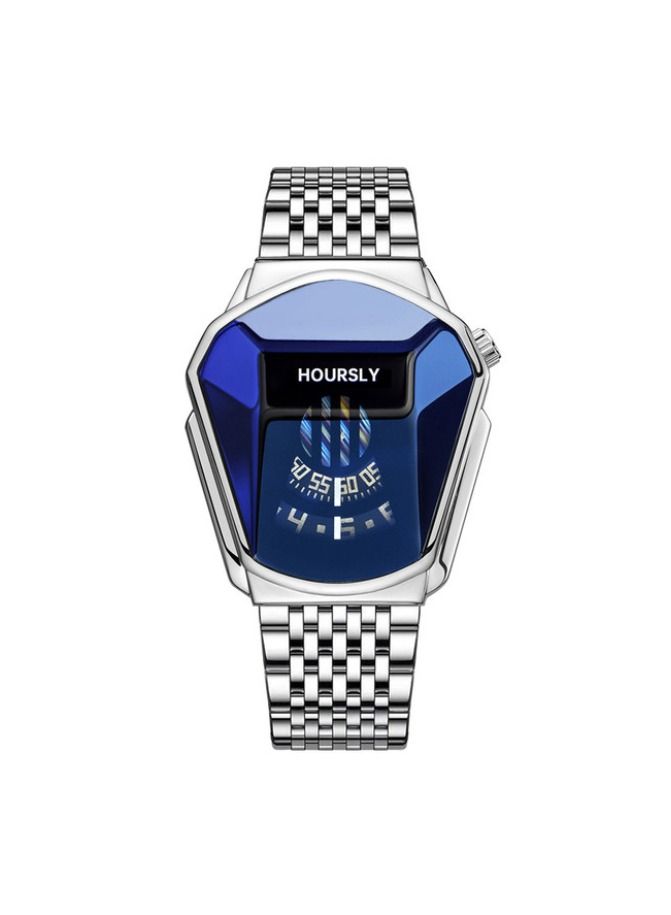 هاورسلي ساعة يد رجالية فاخرة HOURSLY Trend Cool ساعة يد رجالية بتقنية الفولاذ المقاوم للصدأ ساعة كوارتز عصرية للرجال