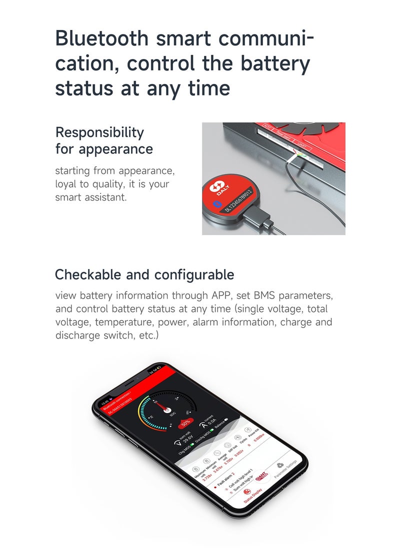 Daly BMS Bluetooth Module Accessory for Wireless Monitoring and Configuration on Android, iOS, and PC