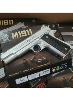Generic Colt USA metal and plastic beaded pistol with silver comb magazine  - Image 1
