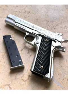 Generic Colt USA metal and plastic beaded pistol with silver comb magazine  - Image 3