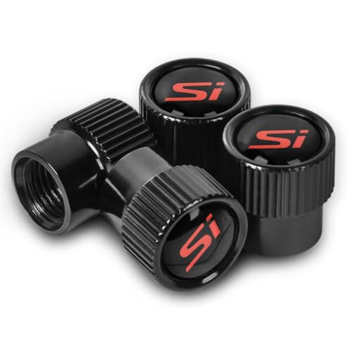 HUIANTS Car Tire Valve Stem Caps Metal Air Valve Cap for Honda Civic SI AccessoriesCorrosion and Wear Resistance4Pcs SI - Image 1