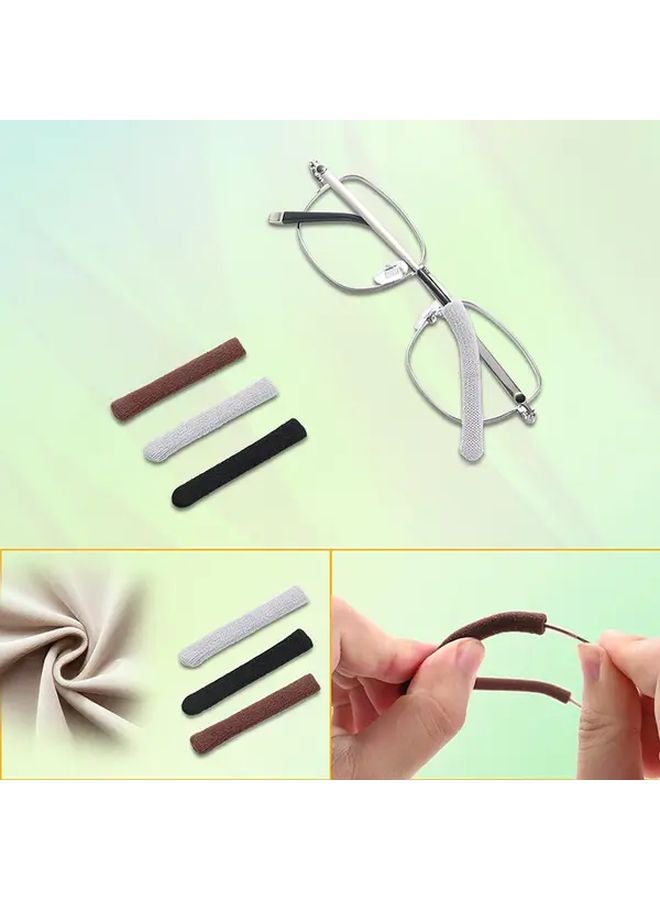 Brown Non Slip Soft Elastic Glasses Arm Pads And Ear Clips For Eyewear Comfort - Image 5