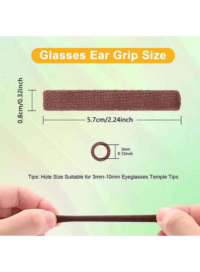 Brown Non Slip Soft Elastic Glasses Arm Pads And Ear Clips For Eyewear Comfort - Image 4
