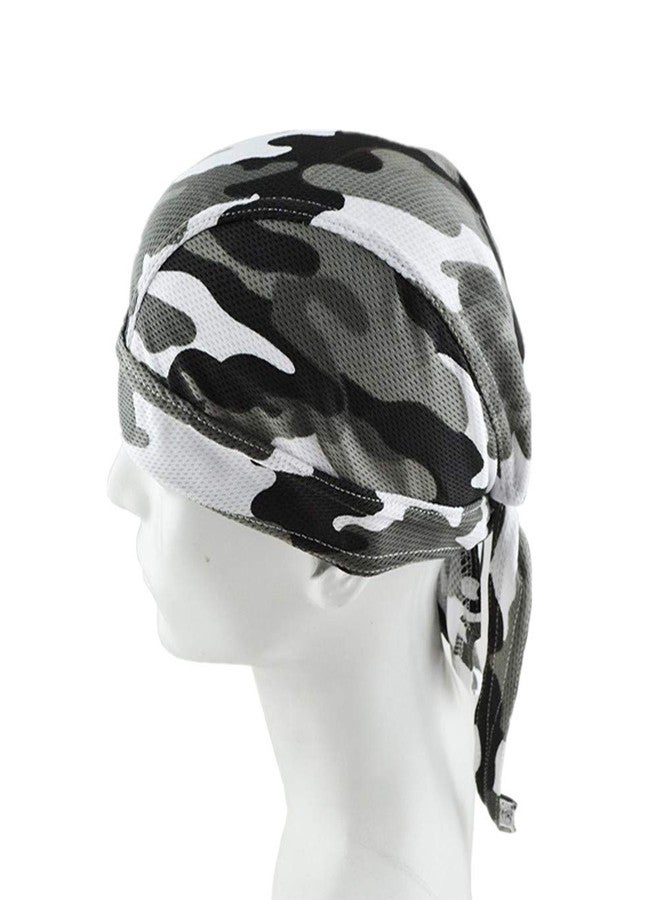 GUIFIER 4 Pack Do Rag/Dew Rag Doo Rags Sweat Wicking Skull Cap Beanie Priate Hat Motorcycle Cycling Caps Head Wrap Durags for Men Women - Camo - Image 5