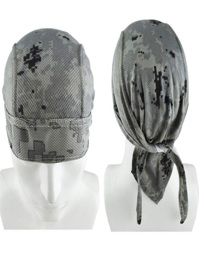 GUIFIER 4 Pack Do Rag/Dew Rag Doo Rags Sweat Wicking Skull Cap Beanie Priate Hat Motorcycle Cycling Caps Head Wrap Durags for Men Women - Camo - Image 4