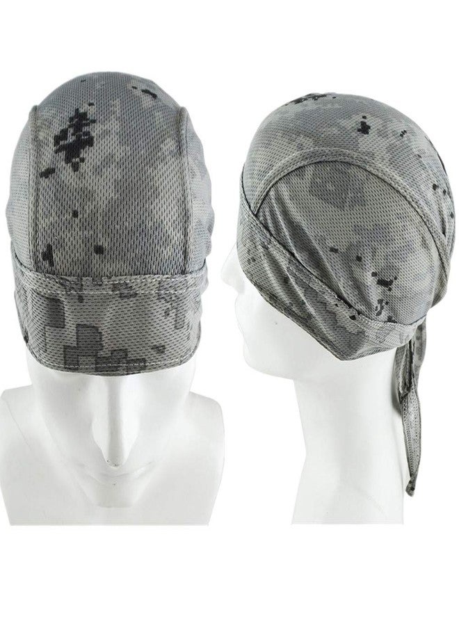 GUIFIER 4 Pack Do Rag/Dew Rag Doo Rags Sweat Wicking Skull Cap Beanie Priate Hat Motorcycle Cycling Caps Head Wrap Durags for Men Women - Camo - Image 3