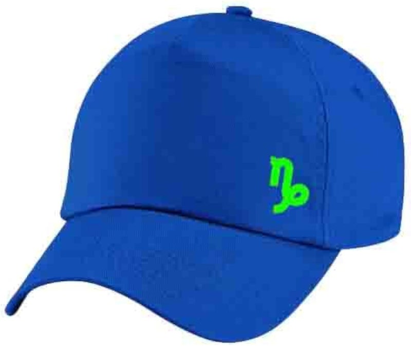 Blue Cap with Capricorn zodiac Lemon green Color Logo