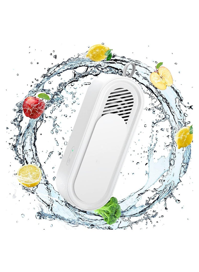 NIBEMINENT آلة غسل الفواكه والخضروات SYOSI، منظف تلقائي محمول لاسلكي USB، منظف بالموجات فوق الصوتية بتقنية تنقية OH-ion، أبيض - Image 1