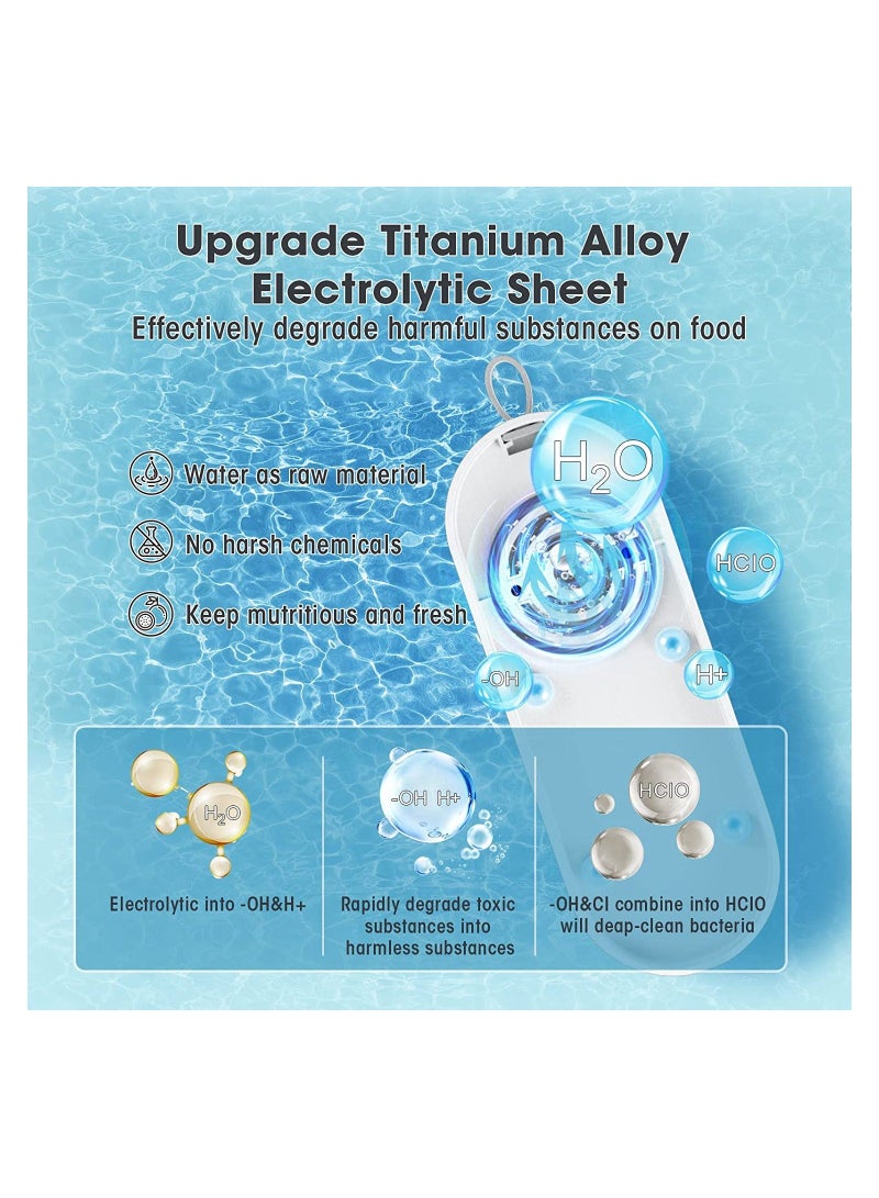NIBEMINENT آلة غسل الفواكه والخضروات SYOSI، منظف تلقائي محمول لاسلكي USB، منظف بالموجات فوق الصوتية بتقنية تنقية OH-ion، أبيض - Image 2