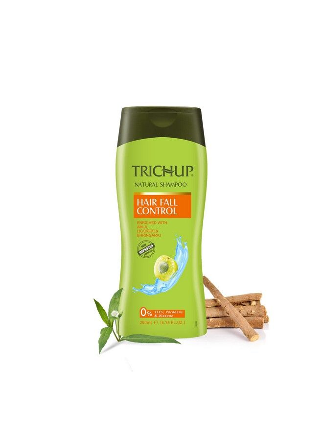 Trichup Hair Fall Control Herbal Shampoo - Enriched Amla, Licorice & Bhringaraj - Help to Reduce Hair Fall & Thinning Hair (200ml) - Image 1