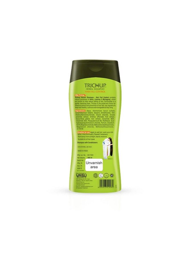 Trichup Hair Fall Control Herbal Shampoo - Enriched Amla, Licorice & Bhringaraj - Help to Reduce Hair Fall & Thinning Hair (200ml) - Image 3