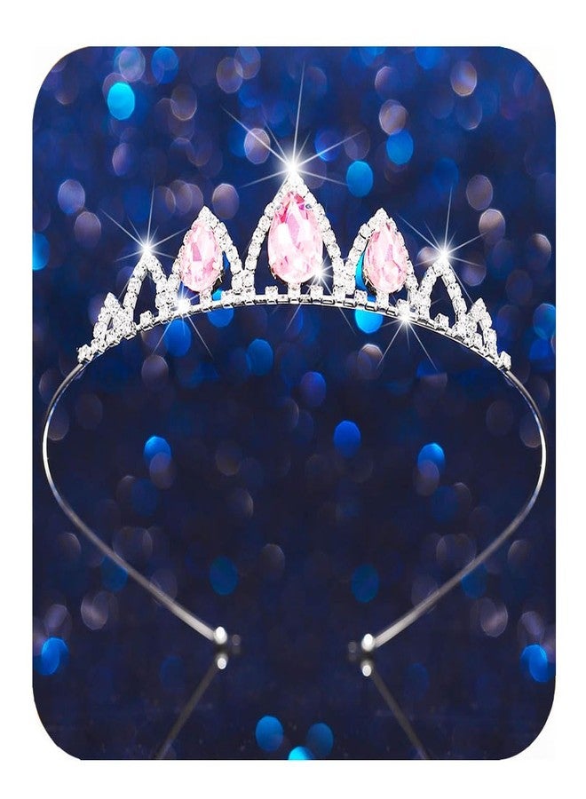 Kilshye Rhinestone Tiara Silver Crystal Princess Tiaras Headband Small Crown for Girls (Pink, Free Size) - Image 1