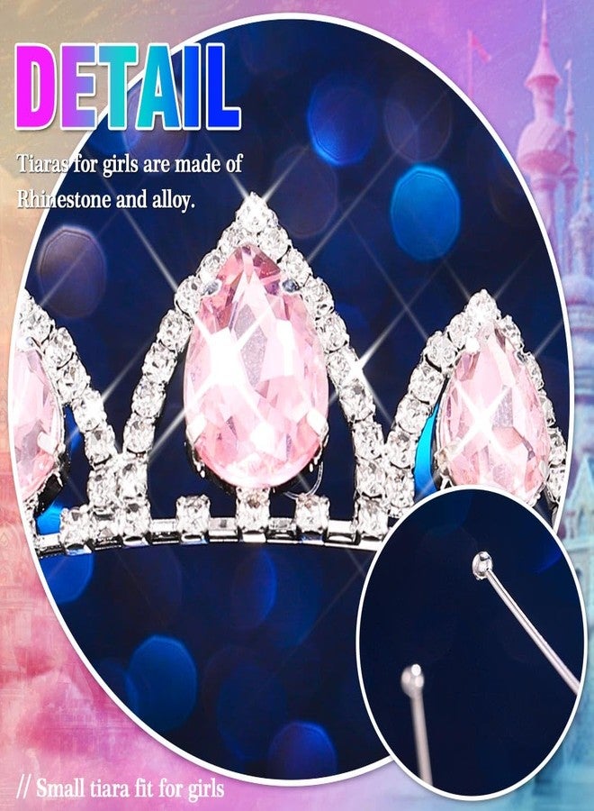 Kilshye Rhinestone Tiara Silver Crystal Princess Tiaras Headband Small Crown for Girls (Pink, Free Size) - Image 3