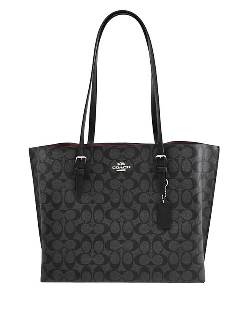 Coach Ruwan Women's Satchel Tote Bag in Signature Canvas – Shoulder Handbag & Travel Purse, Walnut Black