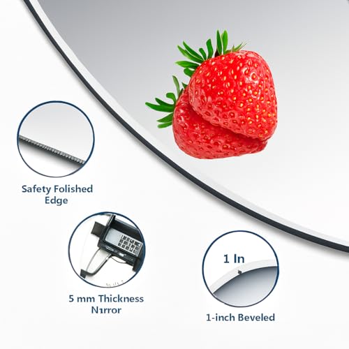 Fliptic Acrylic Mirror Frameless Capsule Oval Mirror for Wall/Mirror with Beveled Smooth Edges for Bathroom/Dressing Room/Living Room/Bedroom/Entryway - (18x12 Inch), Clear - Image 4