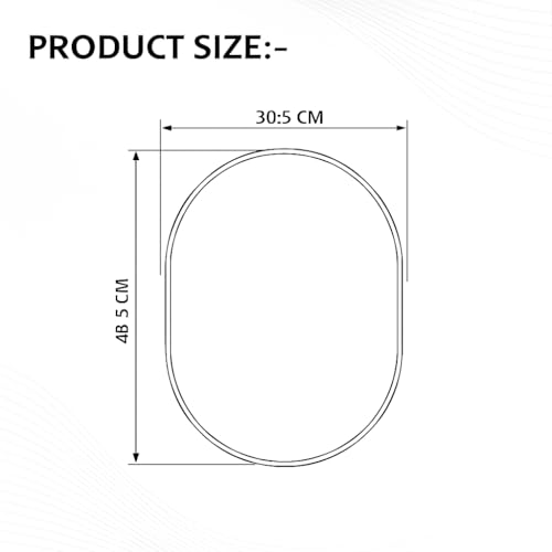 Fliptic Acrylic Mirror Frameless Capsule Oval Mirror for Wall/Mirror with Beveled Smooth Edges for Bathroom/Dressing Room/Living Room/Bedroom/Entryway - (18x12 Inch), Clear - Image 2
