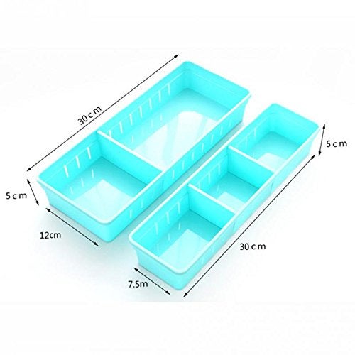 JERN Plastic Adjustable Drawer Storage Organizer With Removable Partition Divider Set of 4 - Image 2