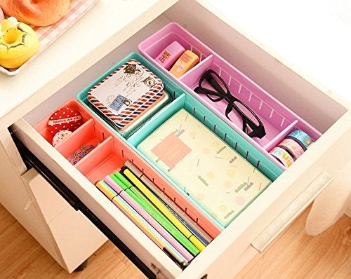 JERN Plastic Adjustable Drawer Storage Organizer With Removable Partition Divider Set of 4 - Image 4