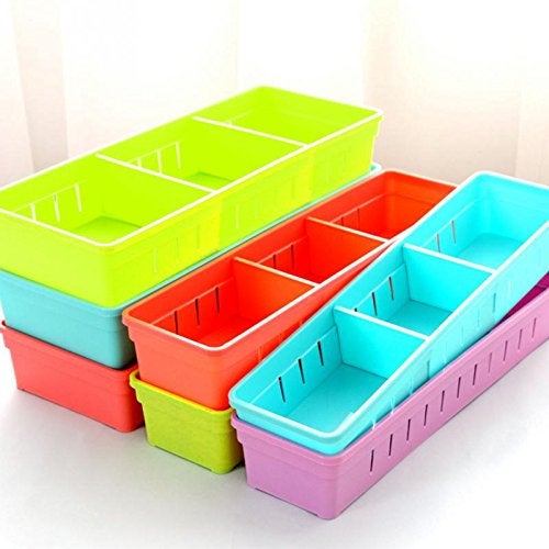 JERN Plastic Adjustable Drawer Storage Organizer With Removable Partition Divider Set of 4 - Image 3