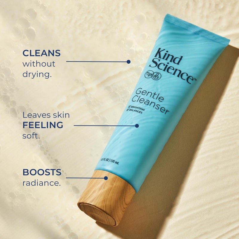 Kind Science Gentle Face Cleanser - Face Wash for Women & Makeup Remover with Vitamin C - Facial Cleanser for Dry Skin - Paraben, Dye & Fragrance Free, Cruelty Free, 4.5 fl oz - Image 3